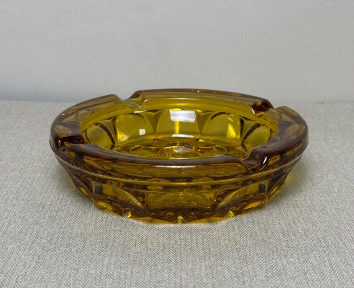 MCM Anchor Hocking amber glass ashtray Fairfield Starburst functioning decor
