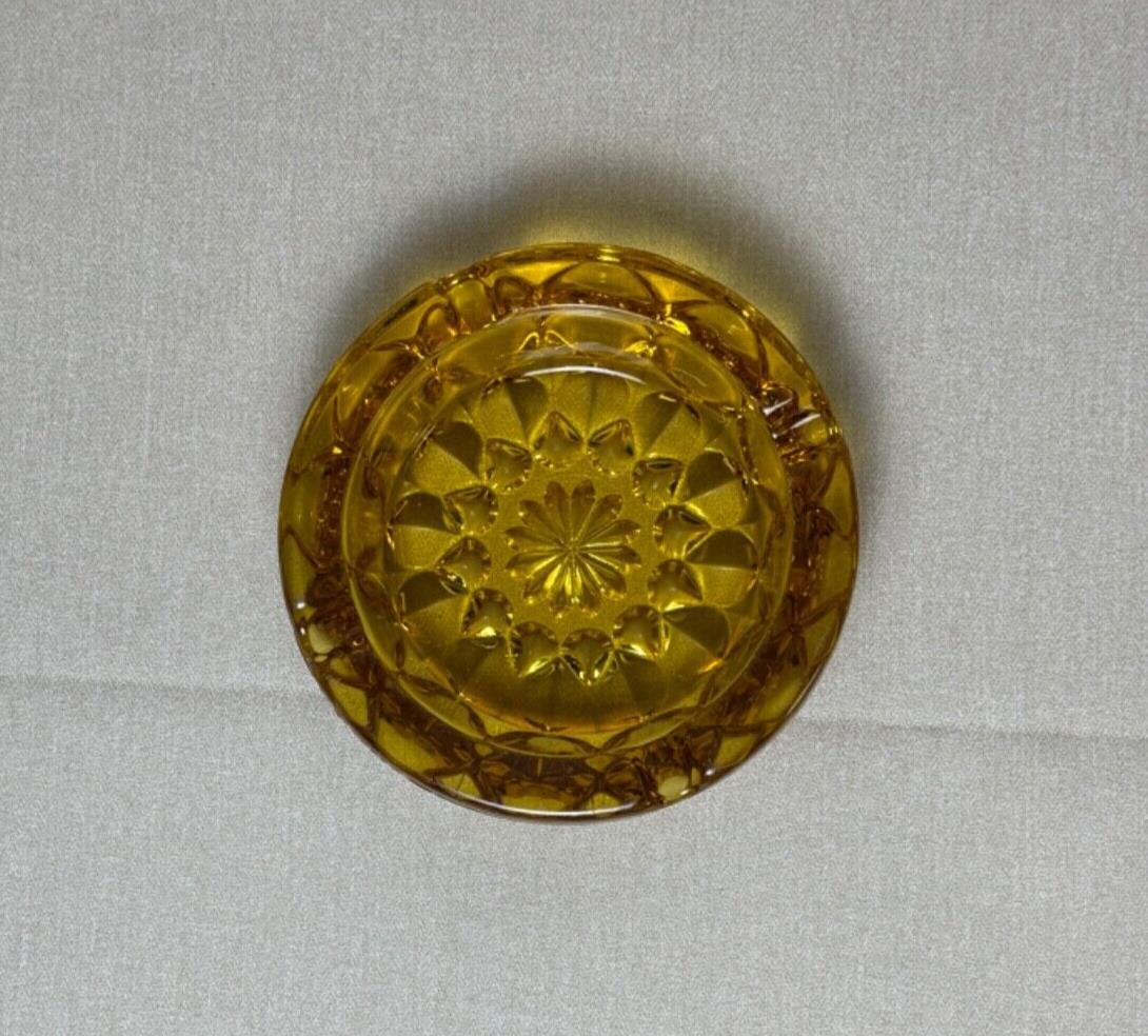 MCM Anchor Hocking amber glass ashtray Fairfield Starburst functioning decor
