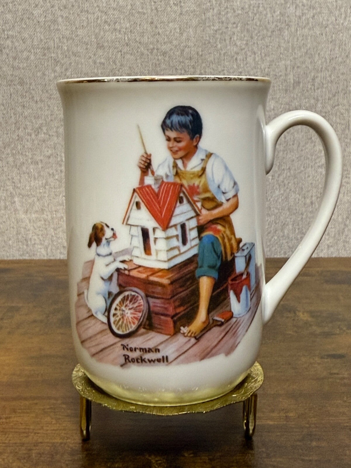 Vintage Norman Rockwell Collection LOT Print, Plates, Mugs, Tray