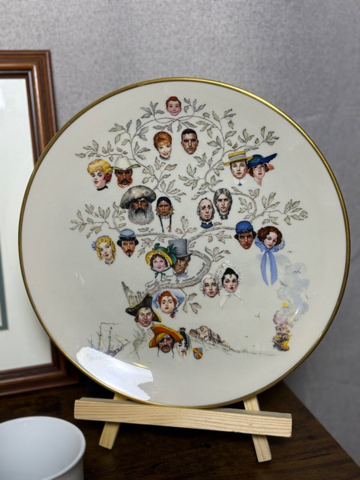 Vintage Norman Rockwell Collection LOT Print, Plates, Mugs, Tray