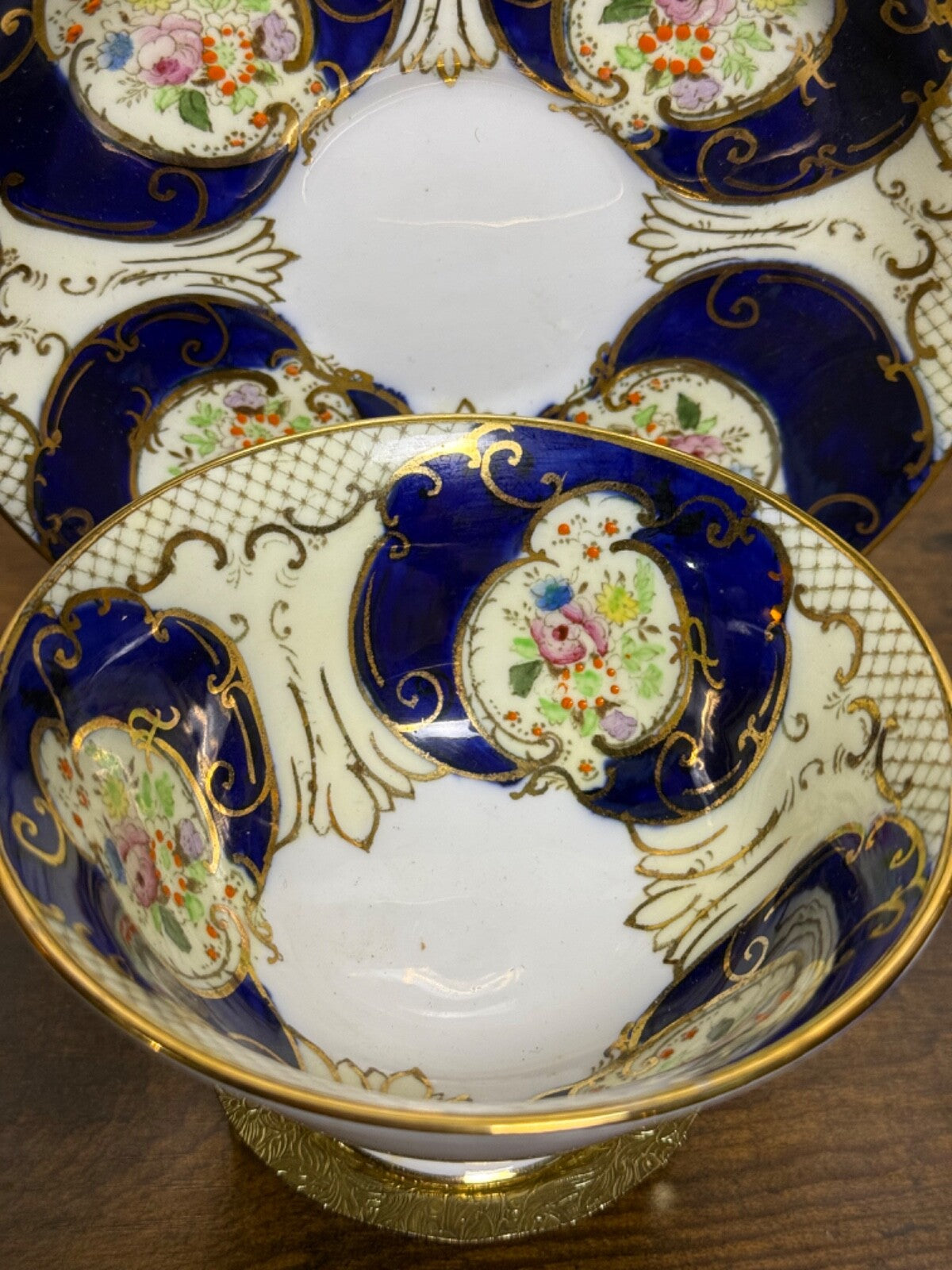 Vintage Fenton Regent Bone China Tea Cup & Saucer Hand Painted Made in England