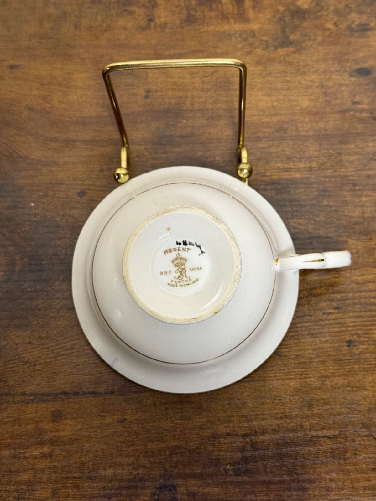 Vintage Fenton Regent Bone China Tea Cup & Saucer Hand Painted Made in England