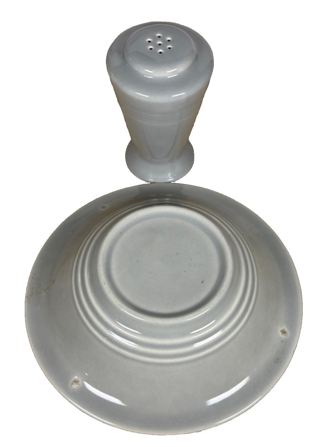 SALE! Vintage Homer Laughlin Harlequin Salt & Pepper Shaker & Bowl, Gray Fiesta