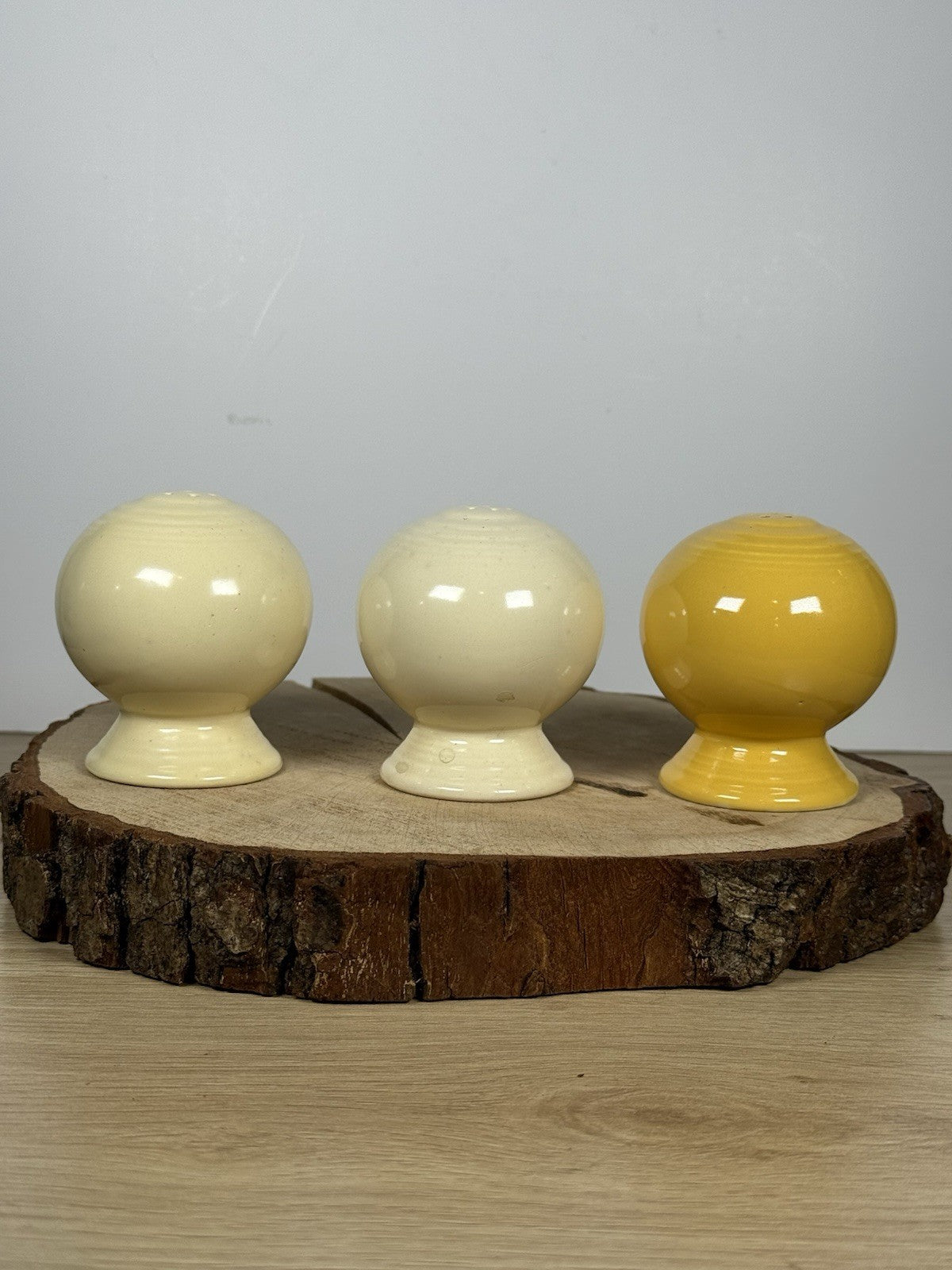 Vintage Homer Laughlin Harlequin Yellow Mini Creamer & Dish Set
