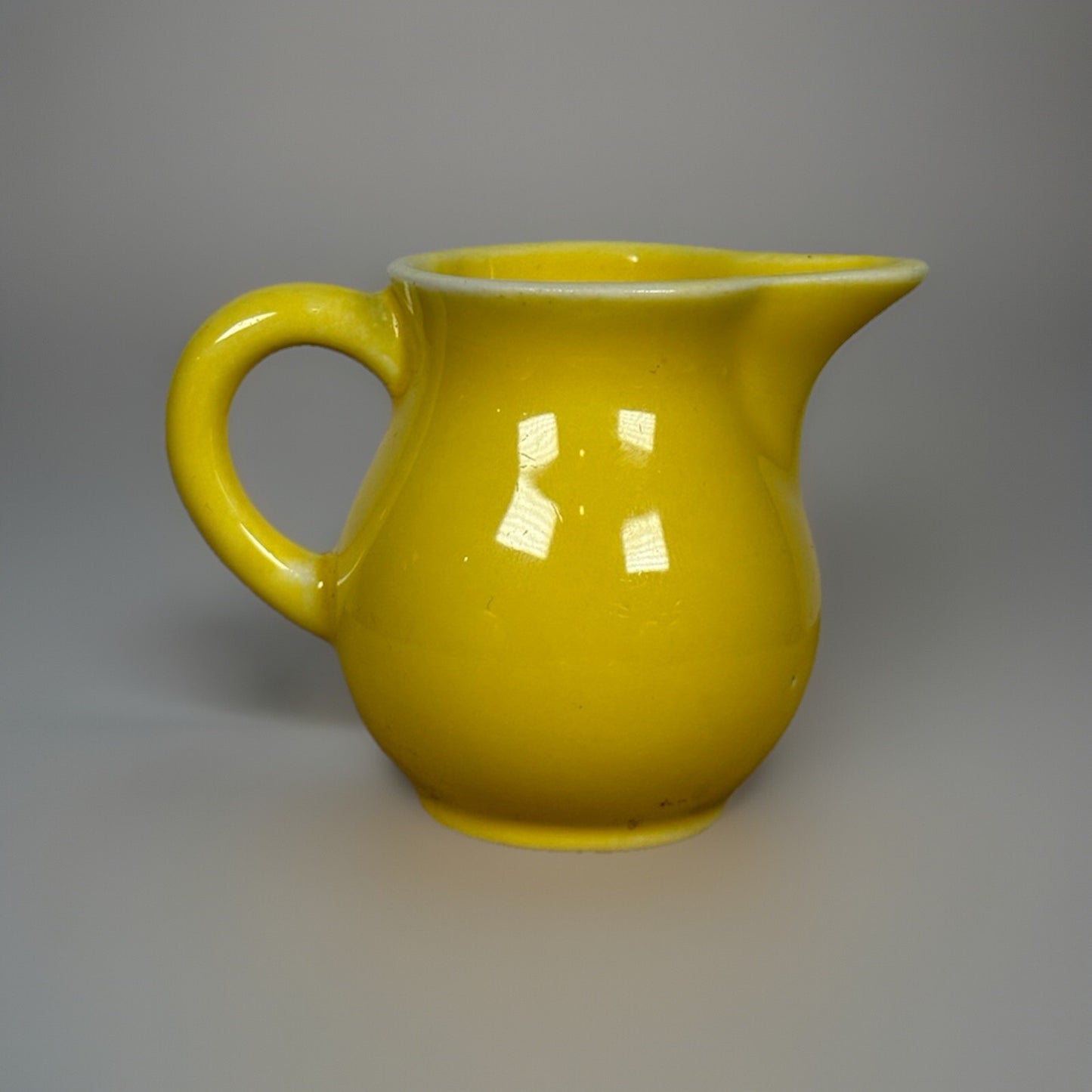 Vintage Homer Laughlin Harlequin Yellow Mini Creamer & Dish Set