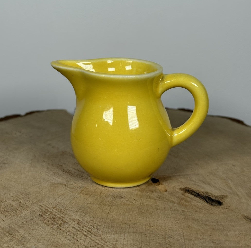 Vintage Homer Laughlin Harlequin Yellow Mini Creamer & Dish Set