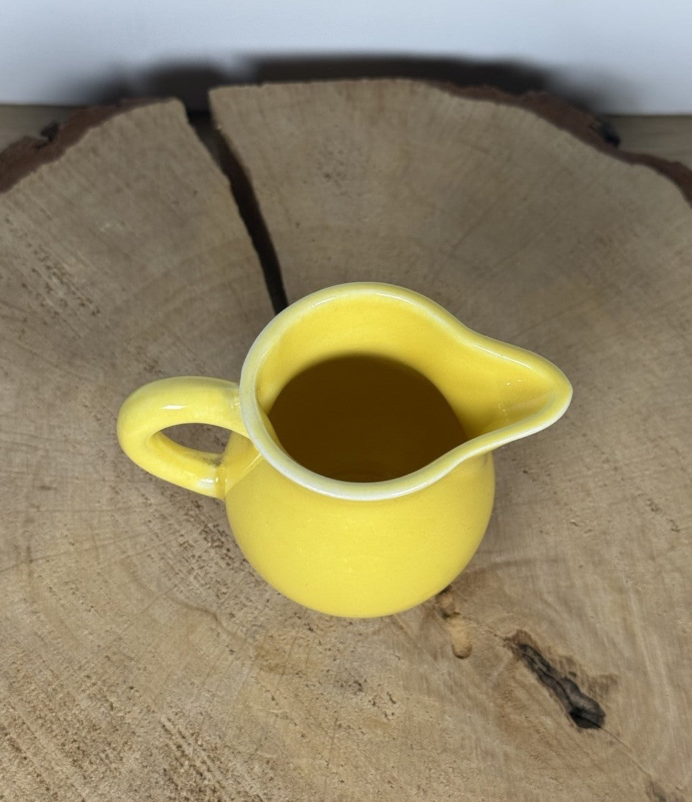 Vintage Homer Laughlin Harlequin Yellow Mini Creamer & Dish Set