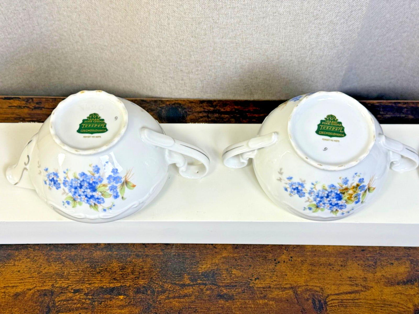 SALE! Vintage Deauville China Forget Me Nots Flower Design Creamer & Sugar Dish