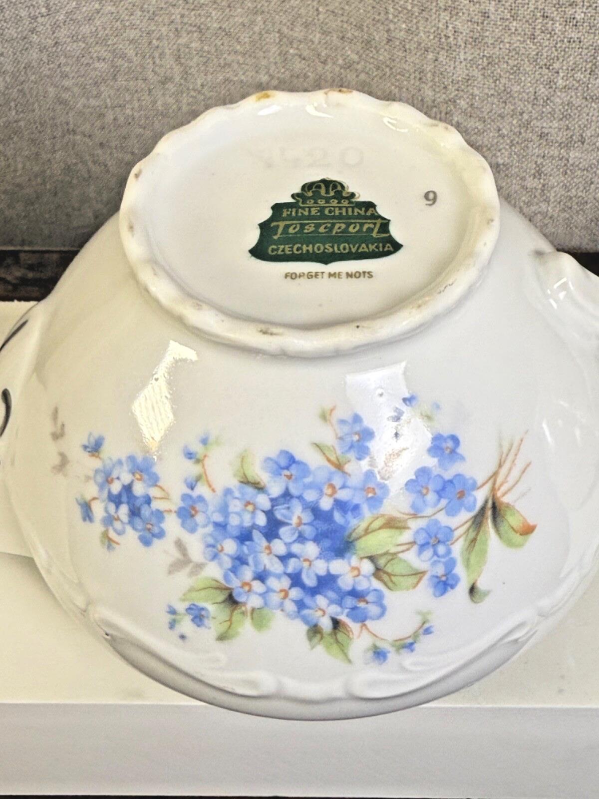 SALE! Vintage Deauville China Forget Me Nots Flower Design Creamer & Sugar Dish