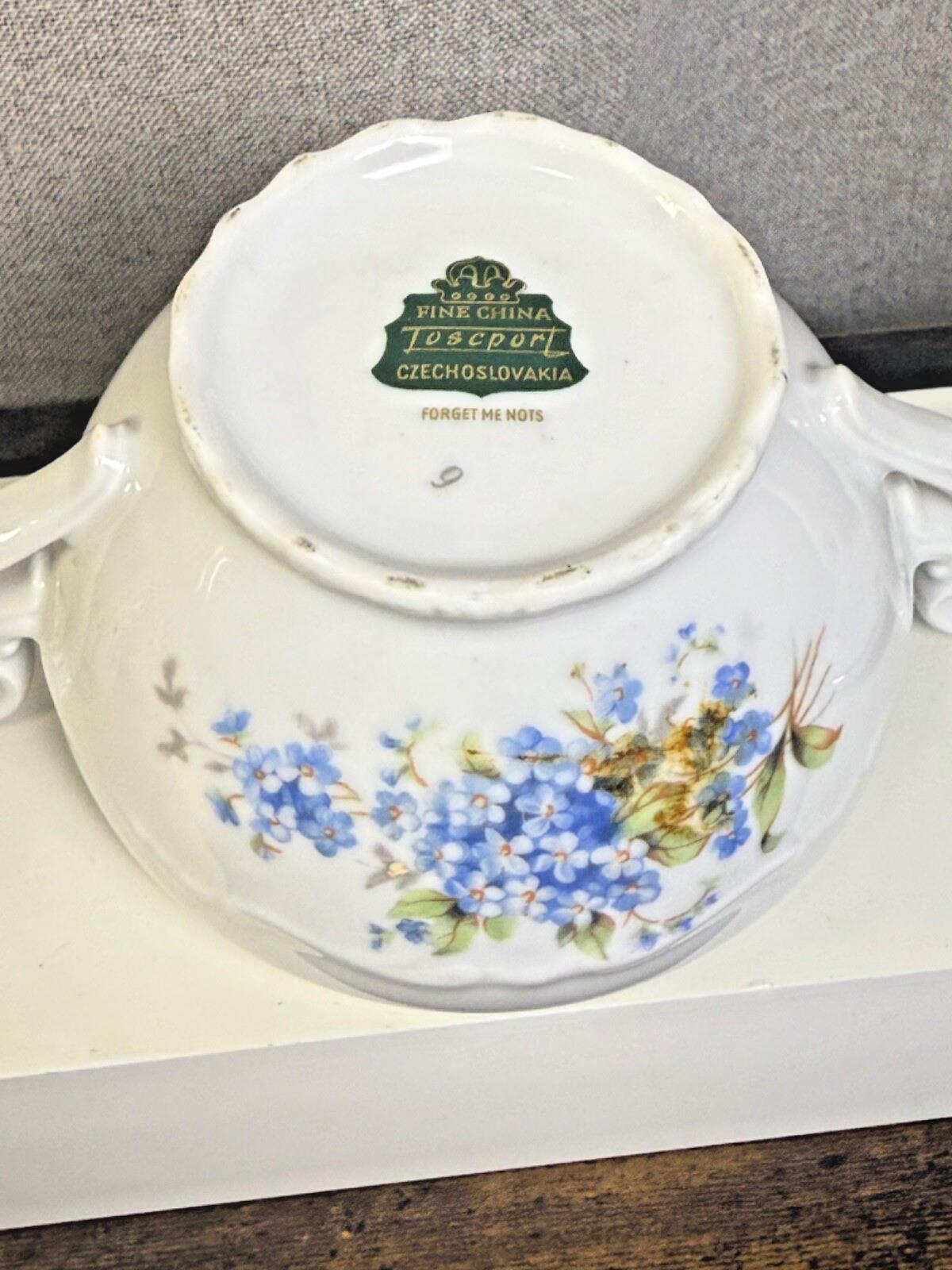 SALE! Vintage Deauville China Forget Me Nots Flower Design Creamer & Sugar Dish