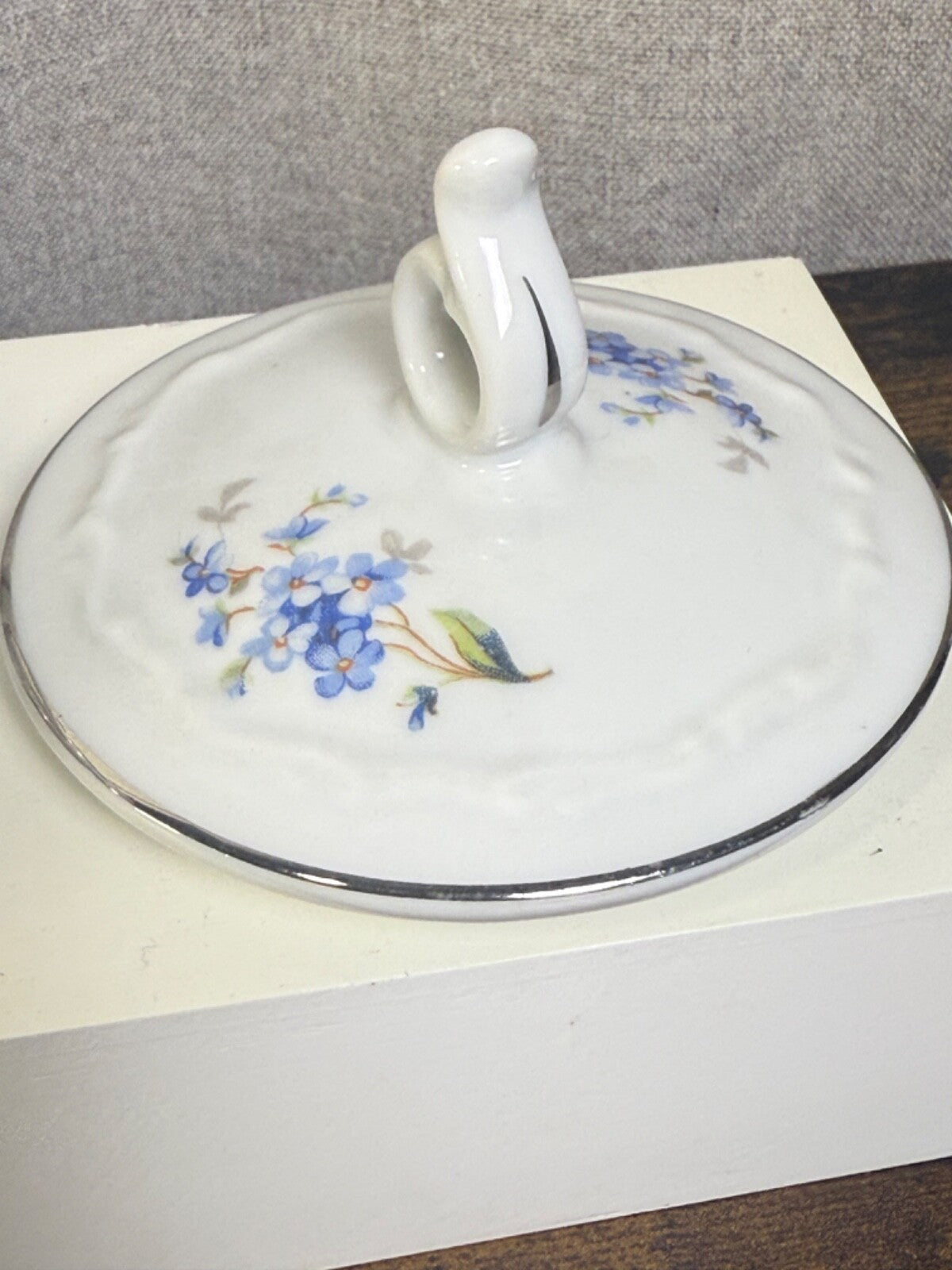SALE! Vintage Deauville China Forget Me Nots Flower Design Creamer & Sugar Dish