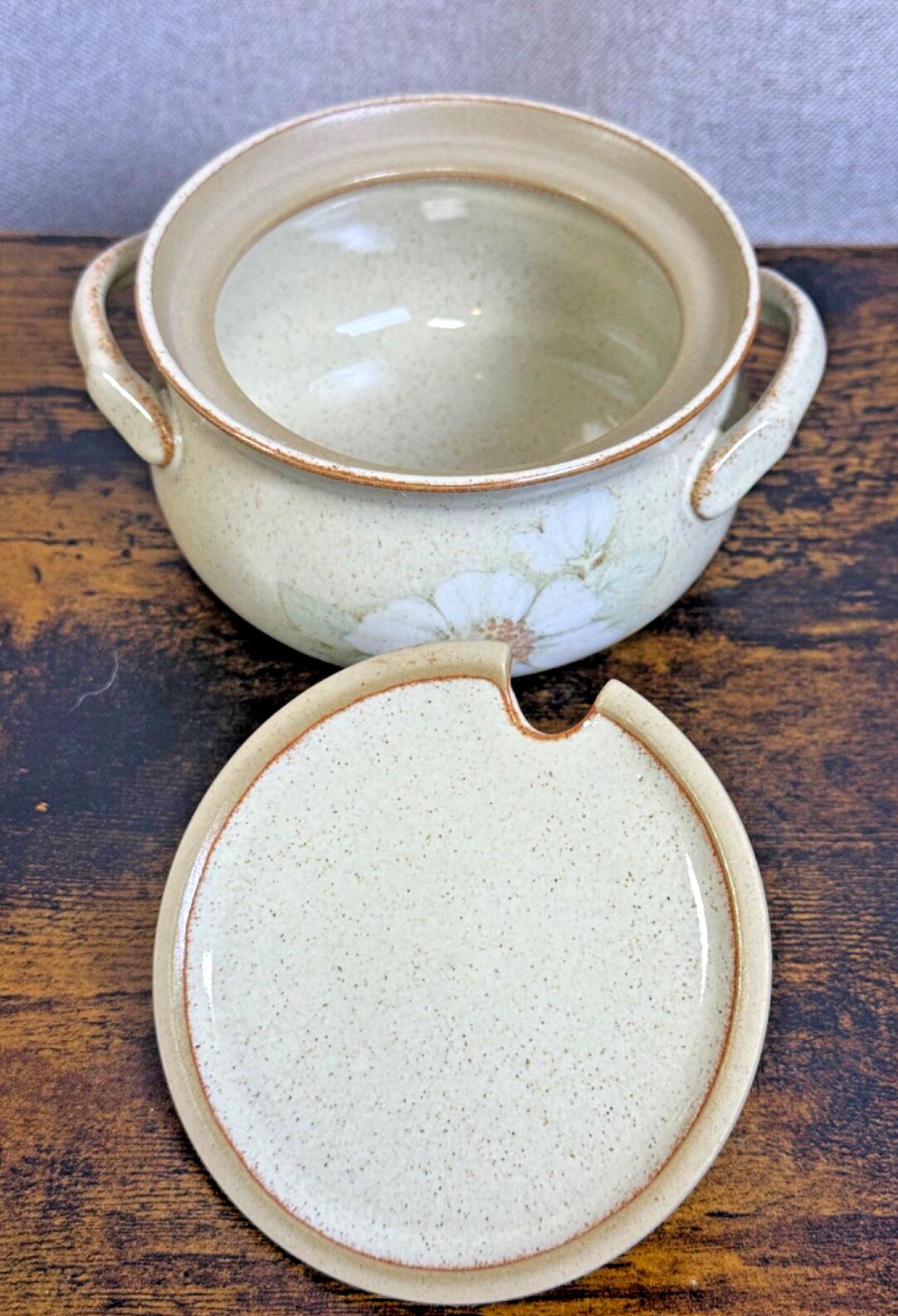 Vintage Denby Daybreak Stoneware LOT cups, saucers, creamer, sugar bowl, plate