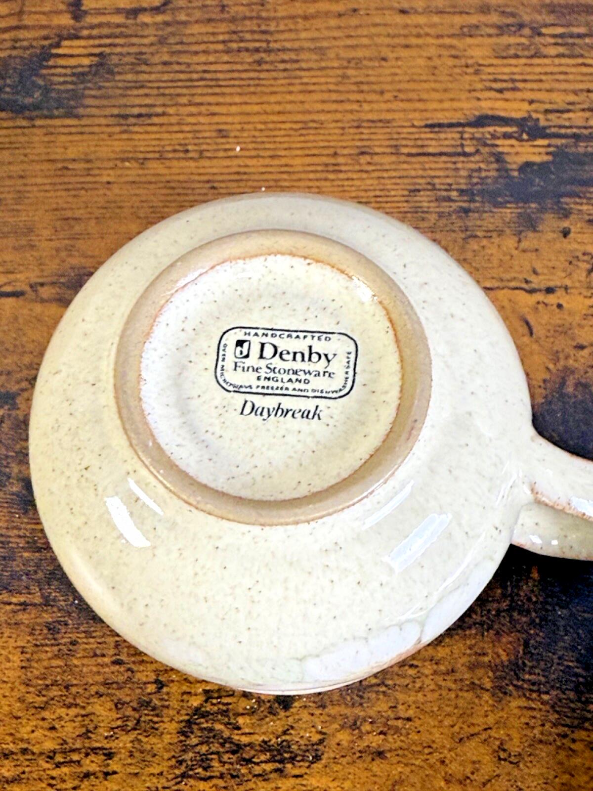 Vintage Denby Daybreak Stoneware LOT cups, saucers, creamer, sugar bowl, plate