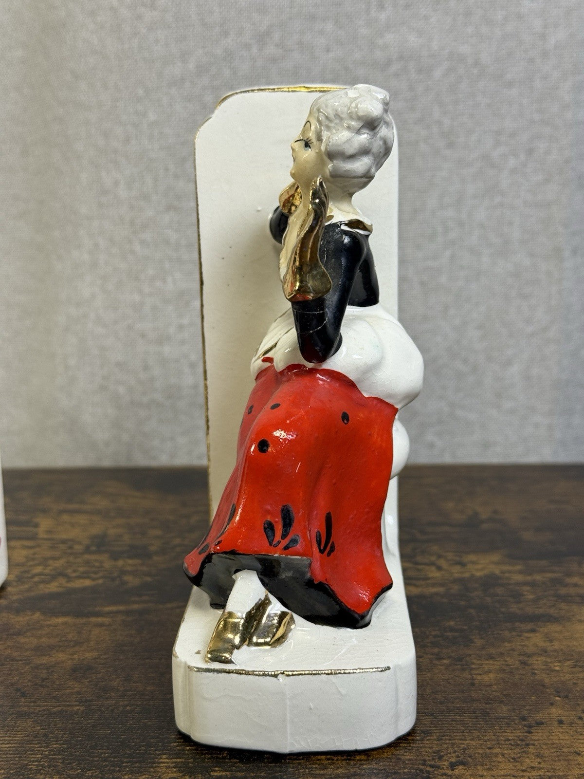 Antique Hand Painted Porcelain Irene Series Book Ends - Art Deco Decor