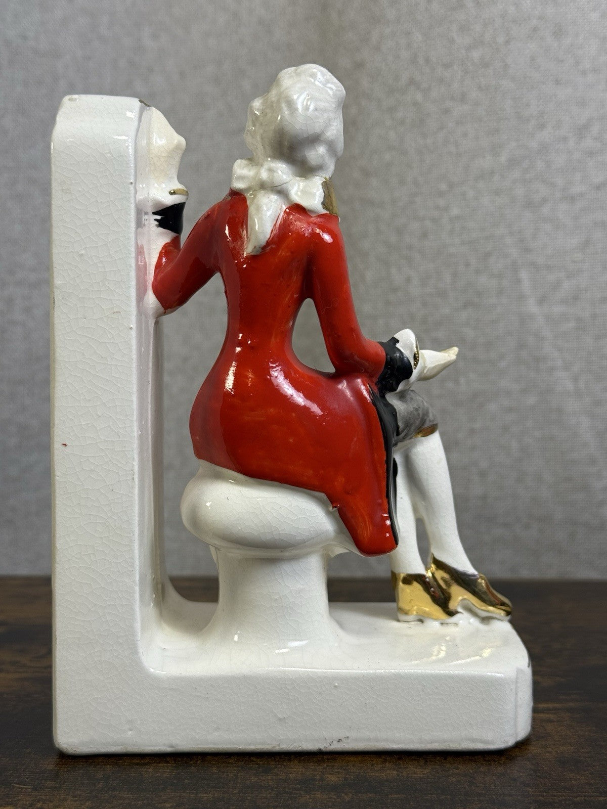 Antique Hand Painted Porcelain Irene Series Book Ends - Art Deco Decor
