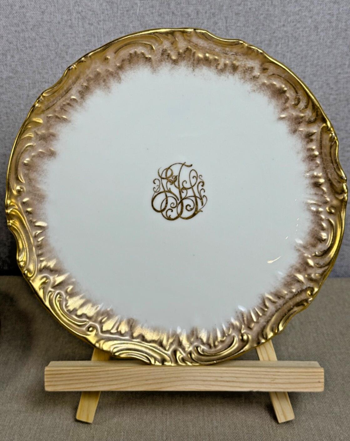 SALE! Rare Antique Belleek Willets Gold Hand painted Limoges China Dinner Plates