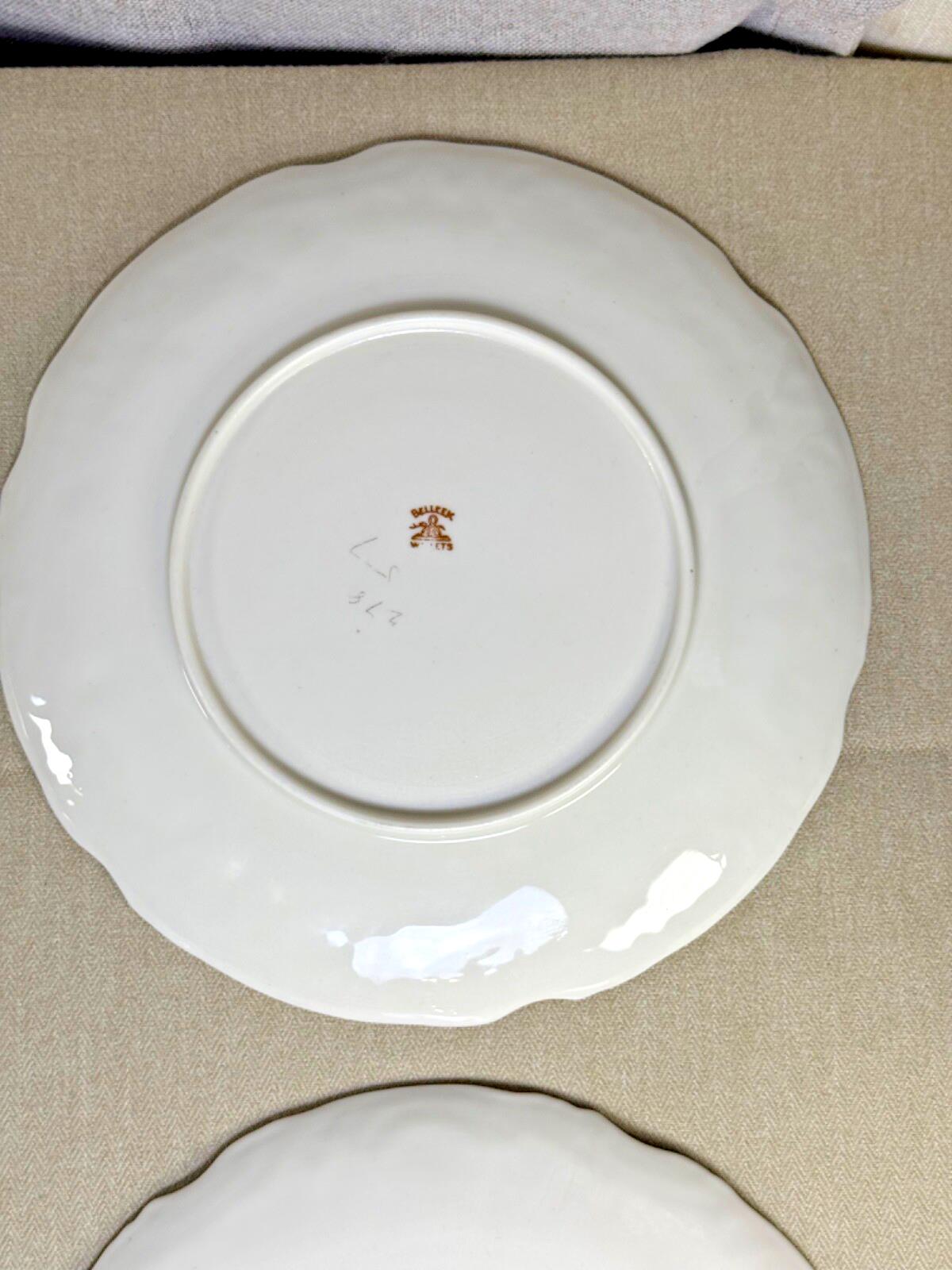 SALE! Rare Antique Belleek Willets Gold Hand painted Limoges China Dinner Plates