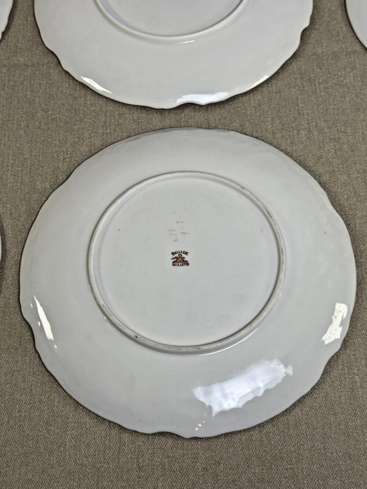 SALE! Rare Antique Belleek Willets Gold Hand painted Limoges China Dinner Plates