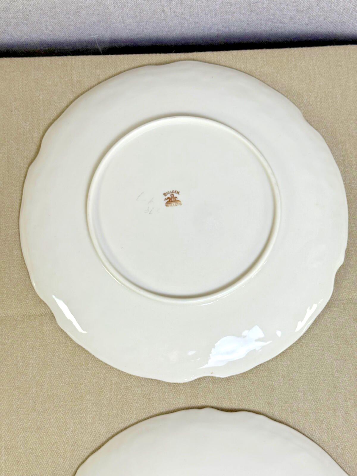 SALE! Rare Antique Belleek Willets Gold Hand painted Limoges China Dinner Plates