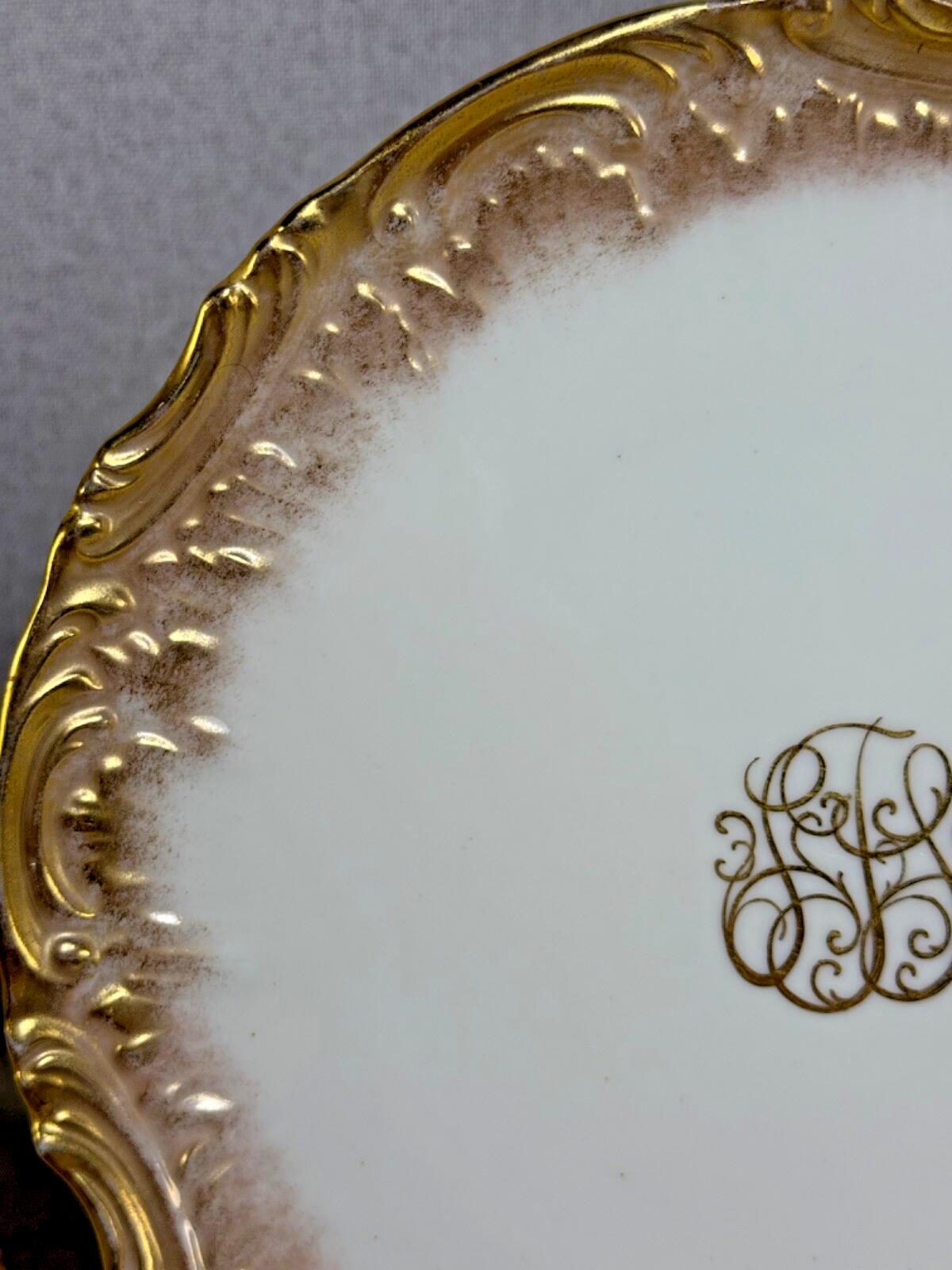 SALE! Rare Antique Belleek Willets Gold Hand painted Limoges China Dinner Plates