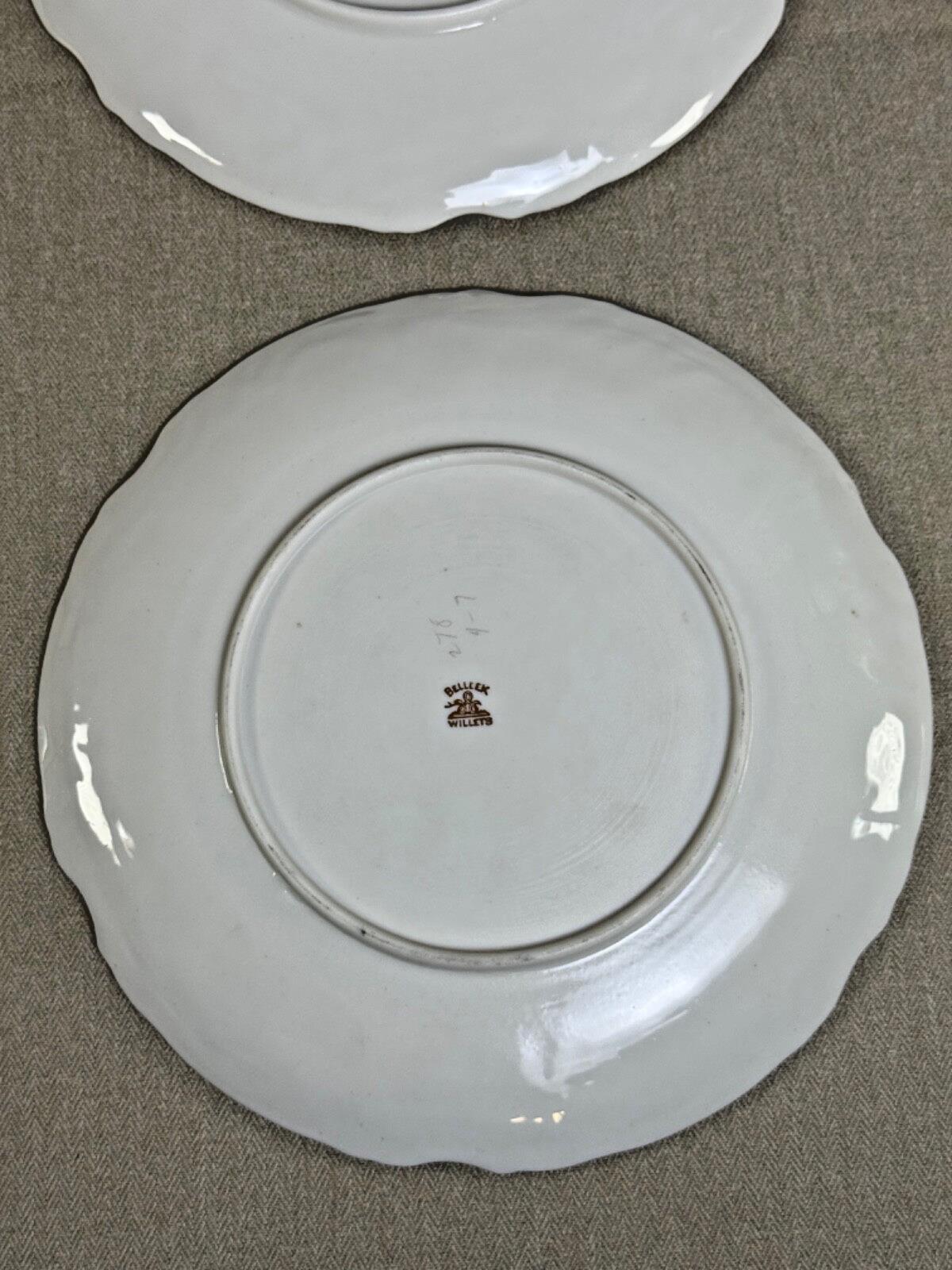 SALE! Rare Antique Belleek Willets Gold Hand painted Limoges China Dinner Plates
