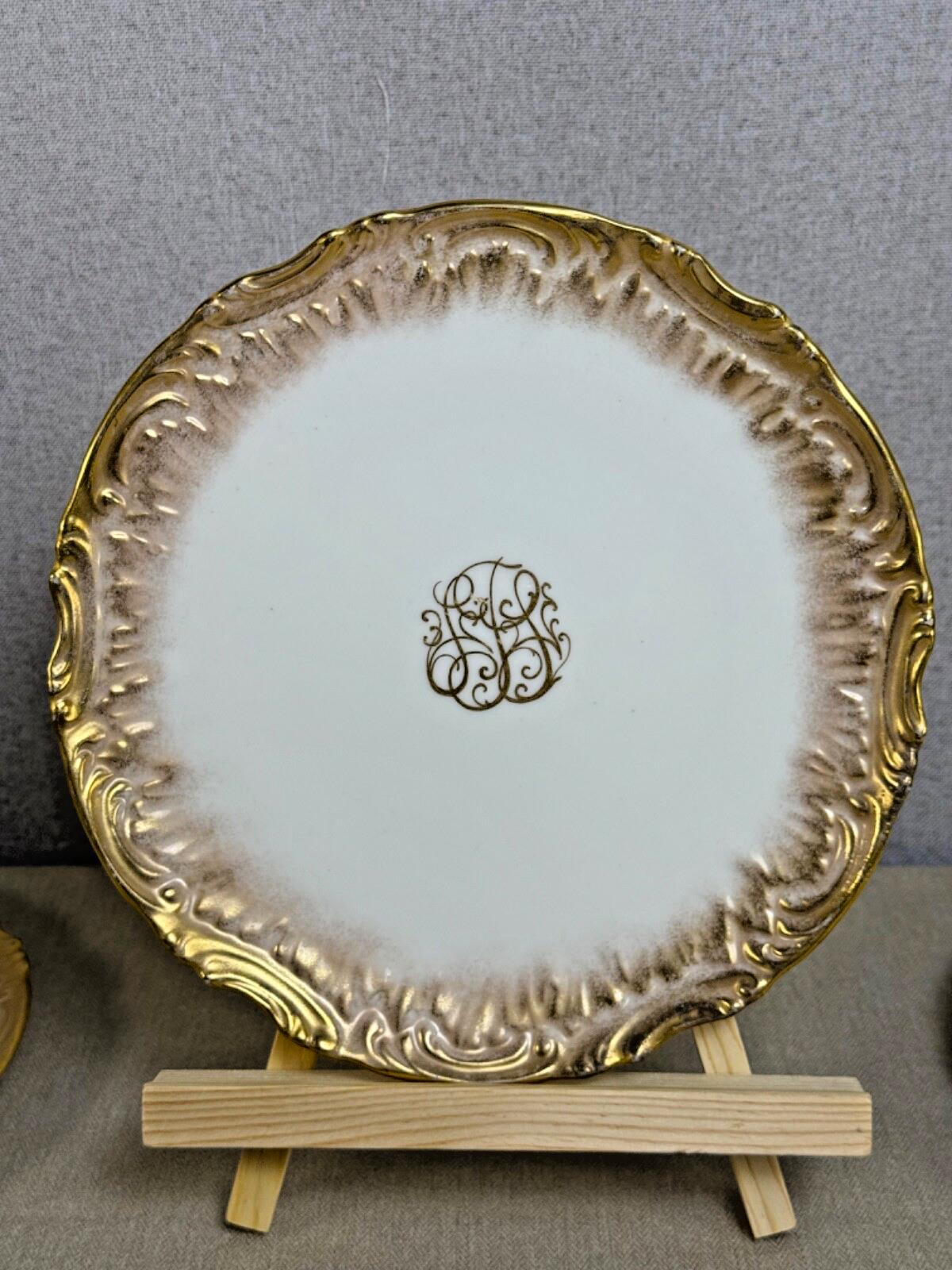 SALE! Rare Antique Belleek Willets Gold Hand painted Limoges China Dinner Plates