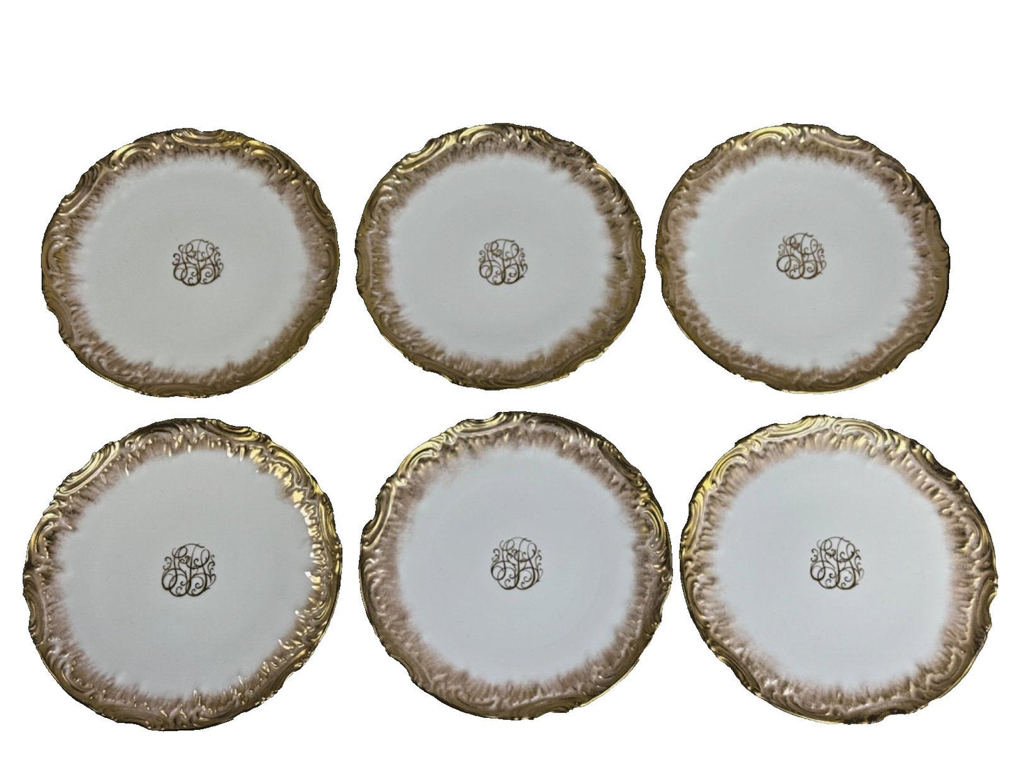 SALE! Rare Antique Belleek Willets Gold Hand painted Limoges China Dinner Plates