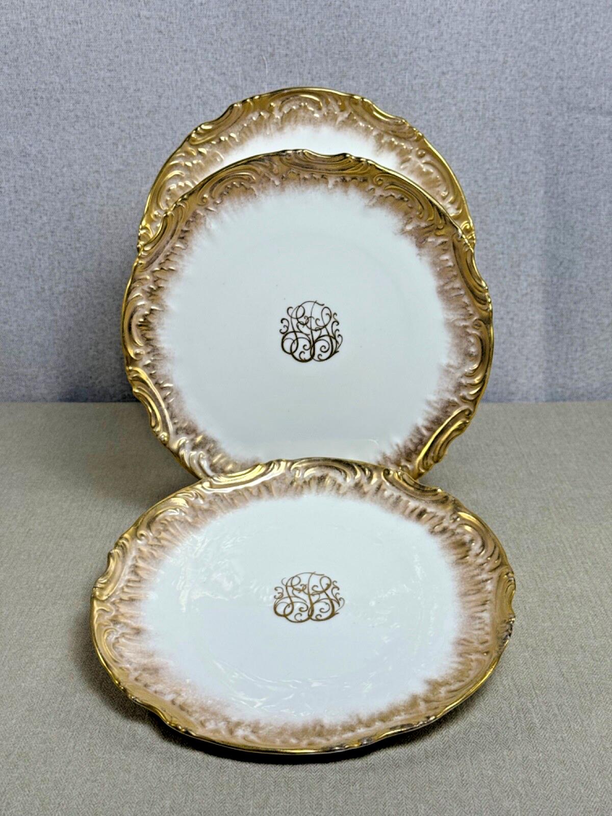 SALE! Rare Antique Belleek Willets Gold Hand painted Limoges China Dinner Plates