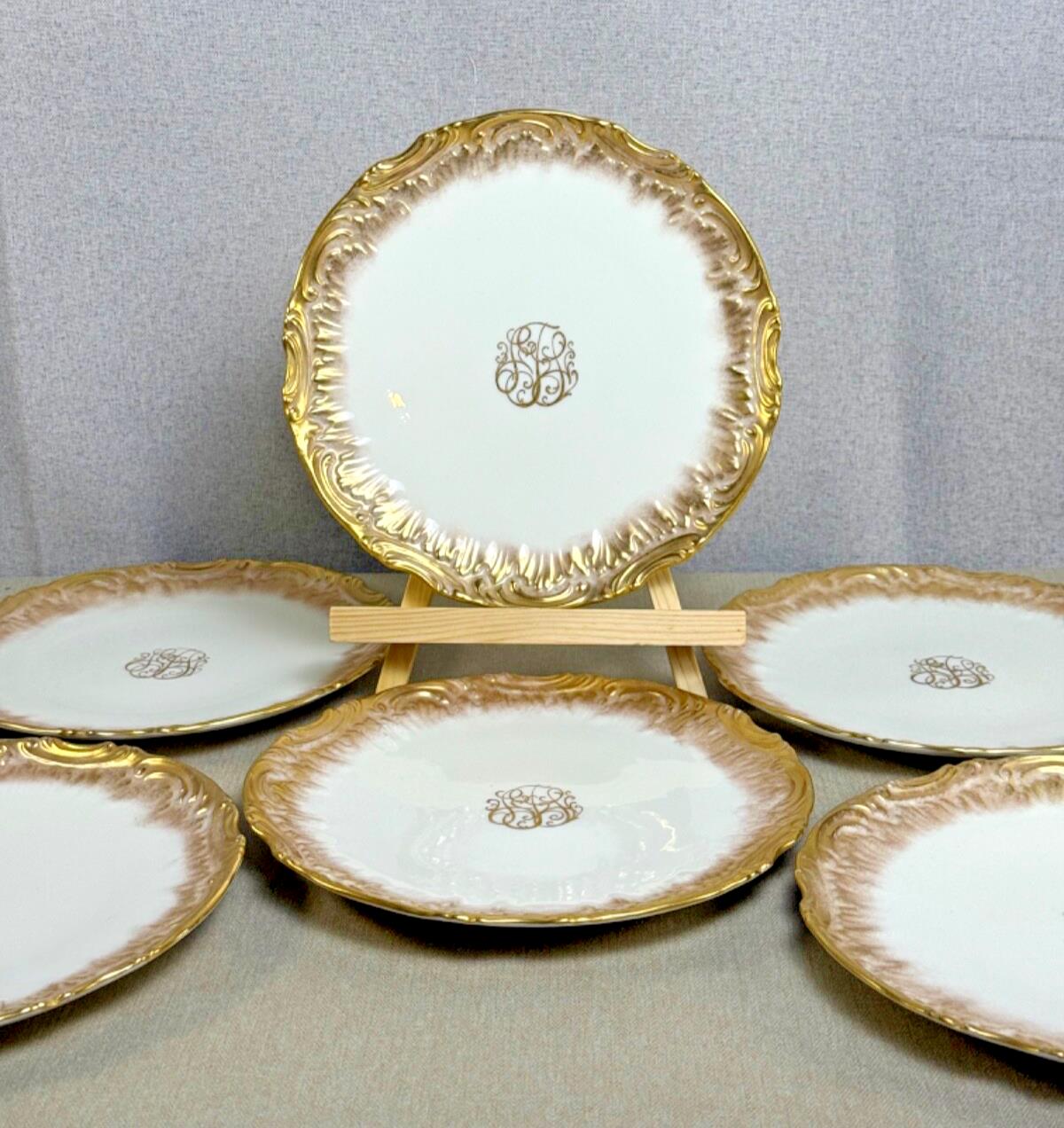 SALE! Rare Antique Belleek Willets Gold Hand painted Limoges China Dinner Plates