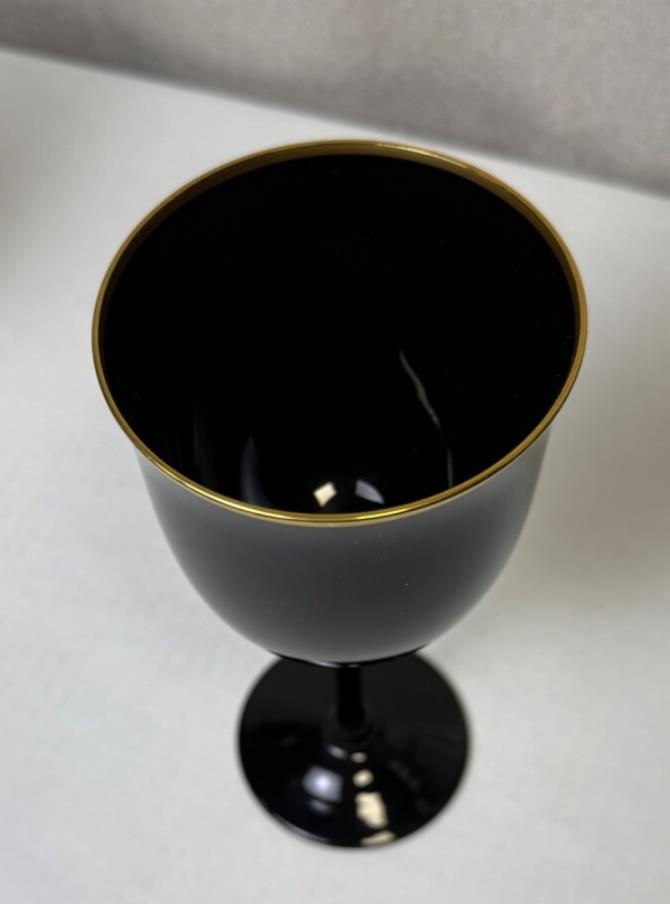Vintage Noritake Remembrance Ebony Black & Gold Glasses set of 8, Art Deco style