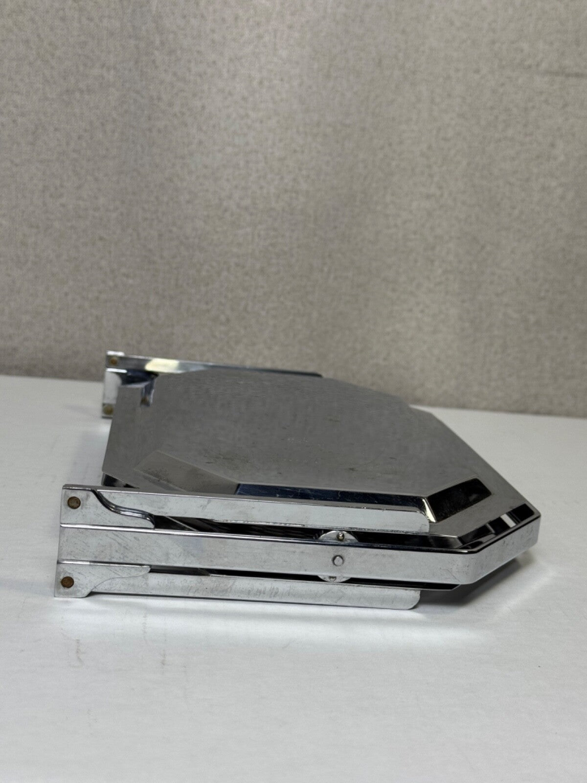 Vtg Chase Art Deco Folding 3 Section Tiered Chrome Tray - Entertaining Decor