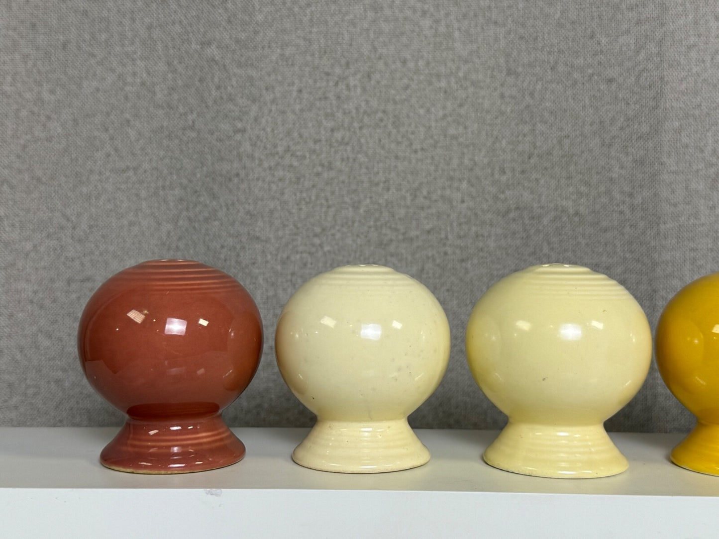 Vintage Fiesta Ware Salt & Pepper Shakers Lot of 6 - Ivory, Yellow, Rose, Blue