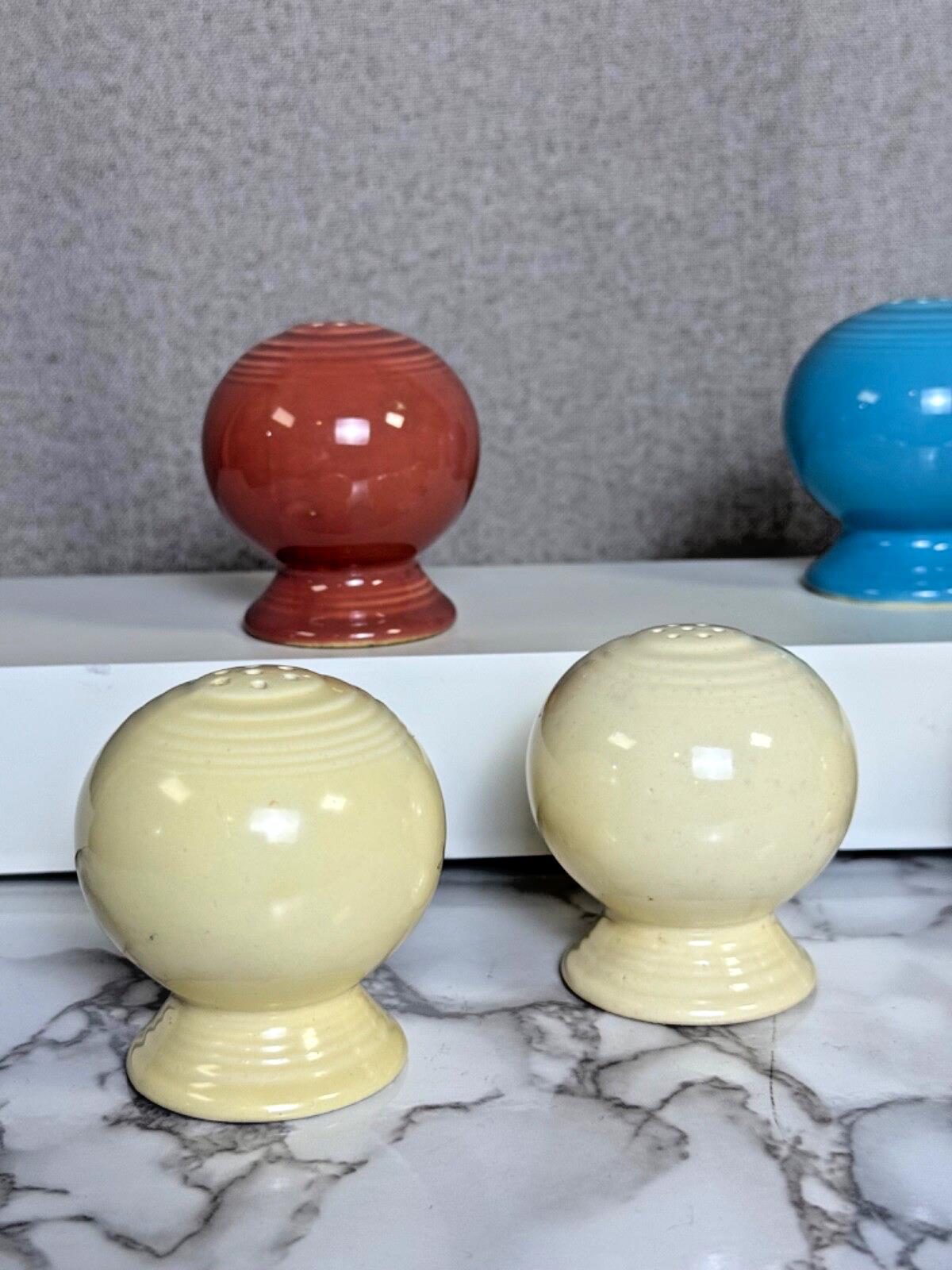 Vintage Fiesta Ware Salt & Pepper Shakers Lot of 6 - Ivory, Yellow, Rose, Blue