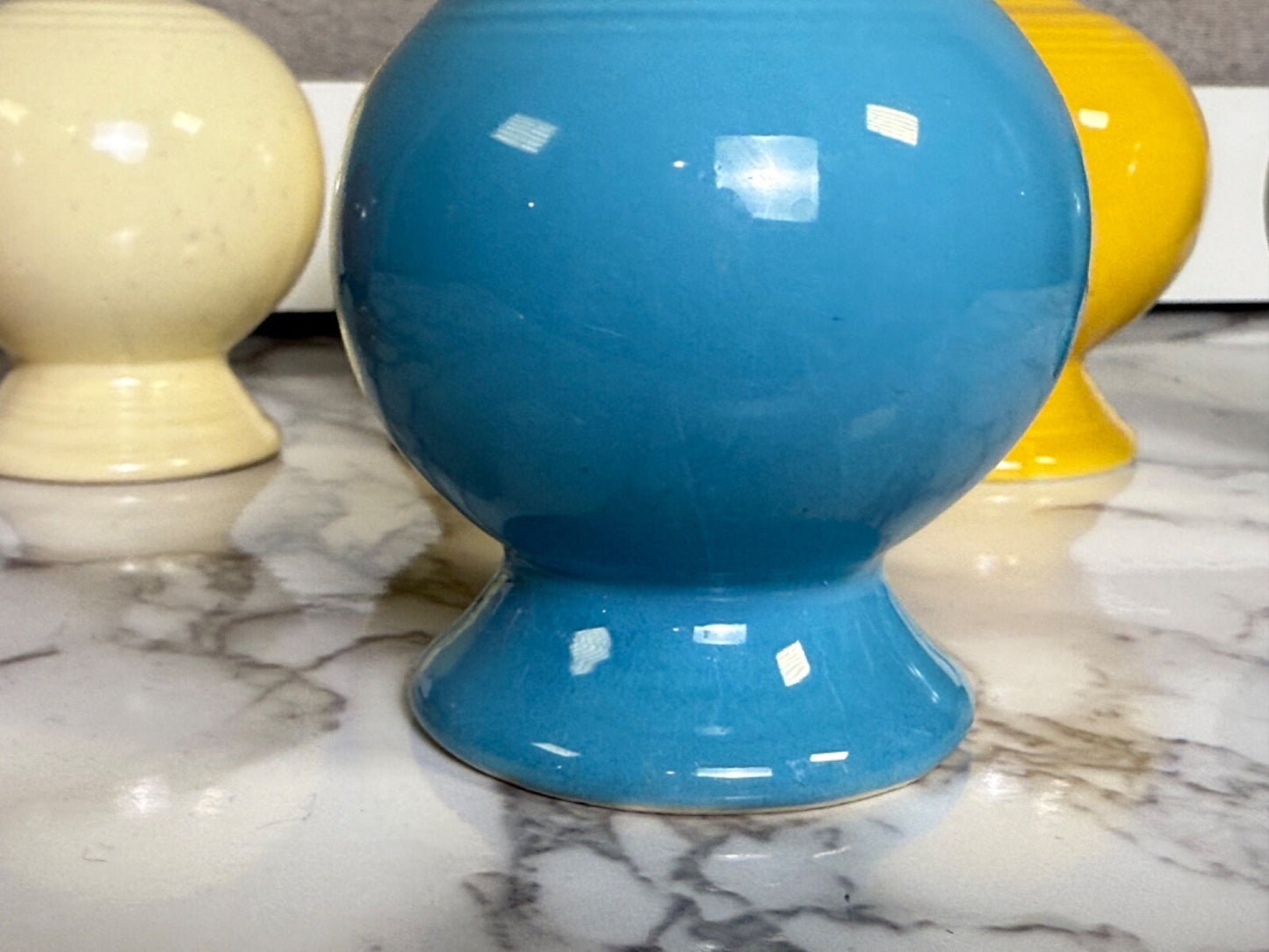 Vintage Fiesta Ware Salt & Pepper Shakers Lot of 6 - Ivory, Yellow, Rose, Blue