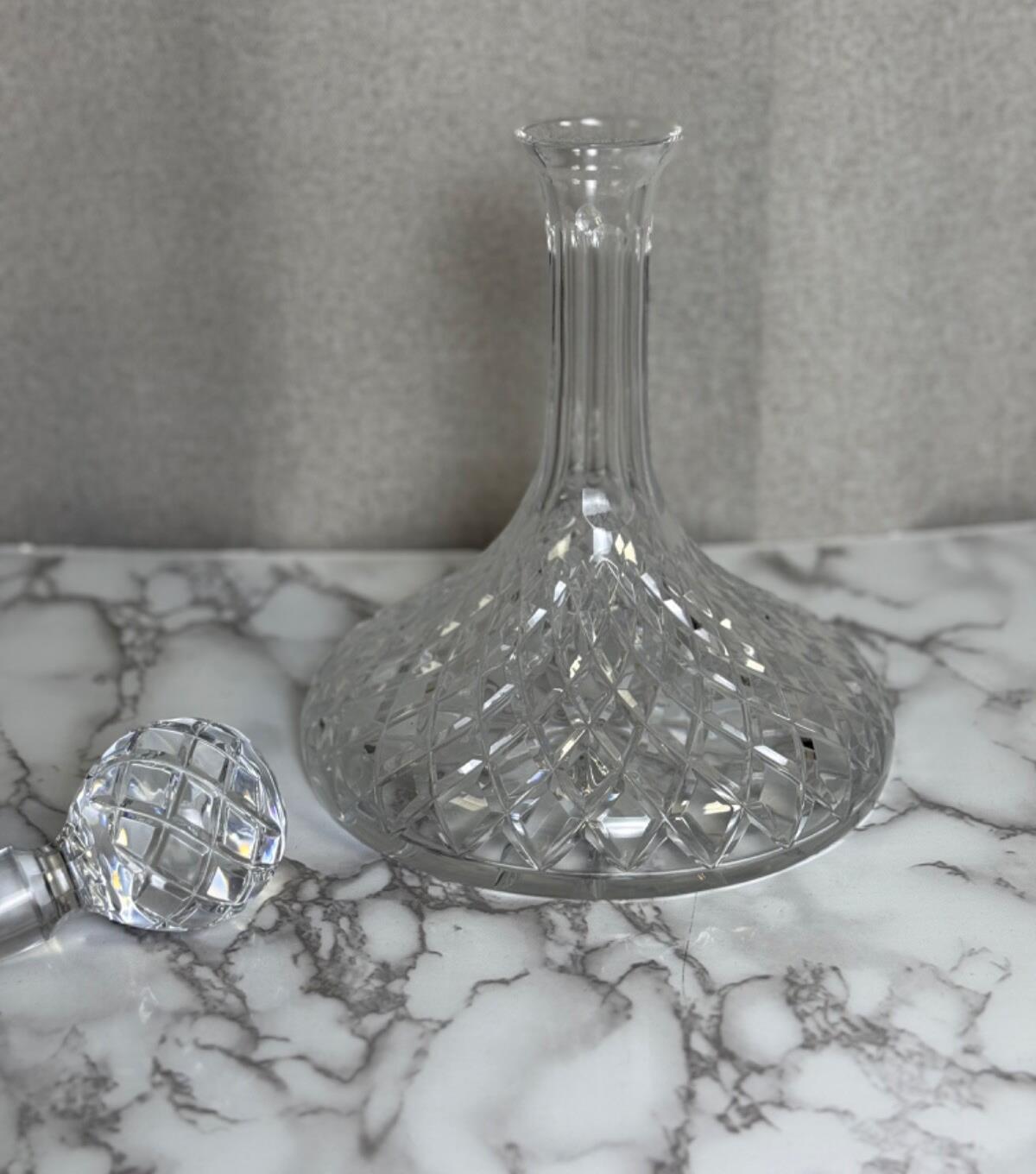 Crystal Captains Ship Liquor Decanter, Vintage, Large, Cut Crystal - SALE