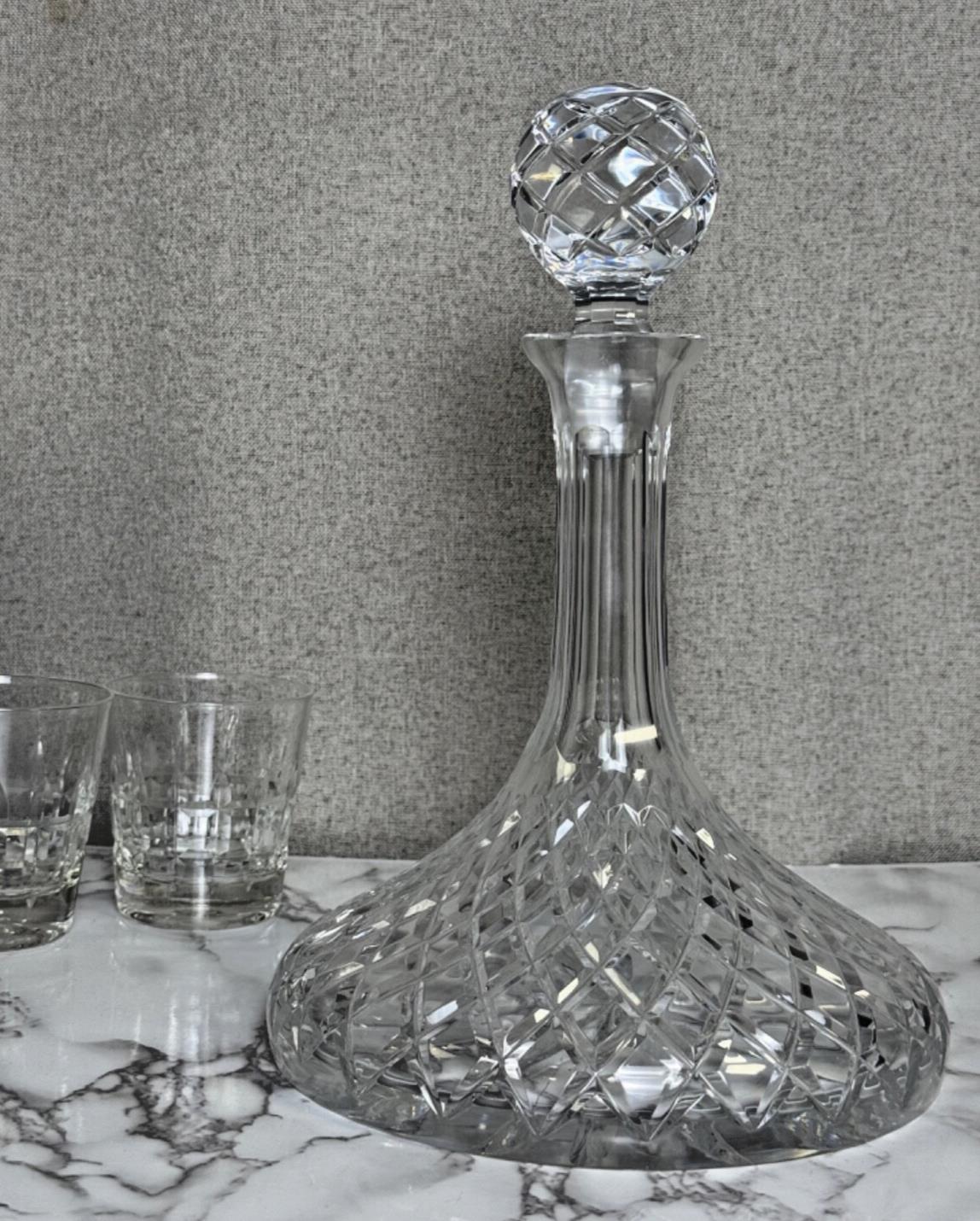 Crystal Captains Ship Liquor Decanter, Vintage, Large, Cut Crystal - SALE