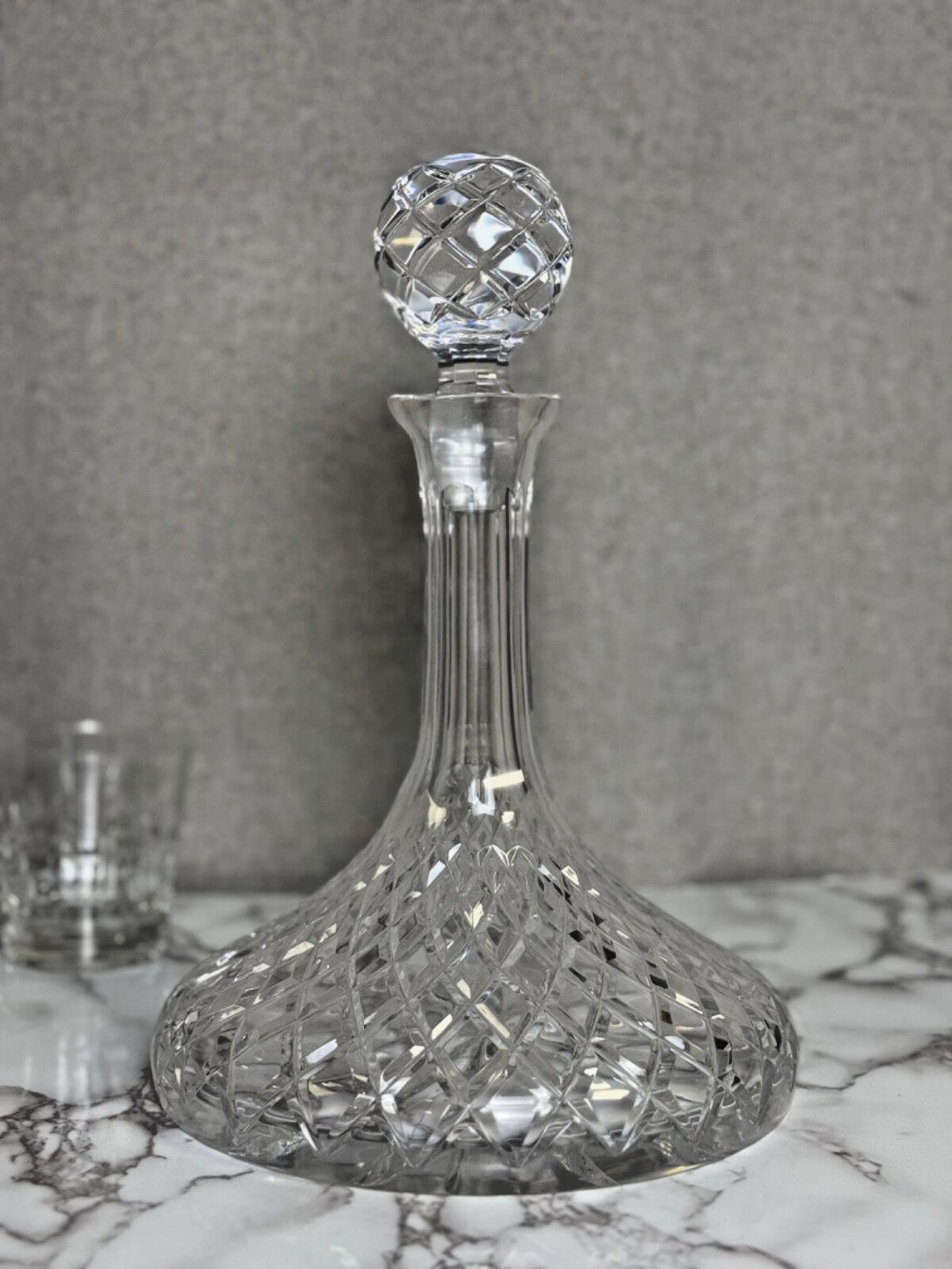Crystal Captains Ship Liquor Decanter, Vintage, Large, Cut Crystal - SALE
