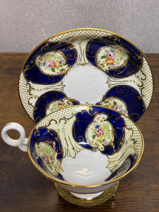 Vintage Fenton Regent Bone China Tea Cup & Saucer Hand Painted Made in England