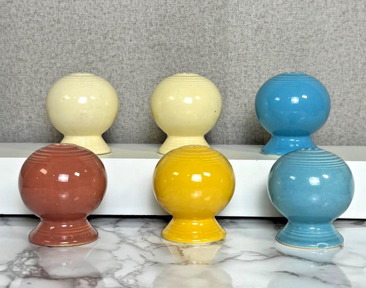 Vintage Fiesta Ware Salt & Pepper Shakers Lot of 6 - Ivory, Yellow, Rose, Blue