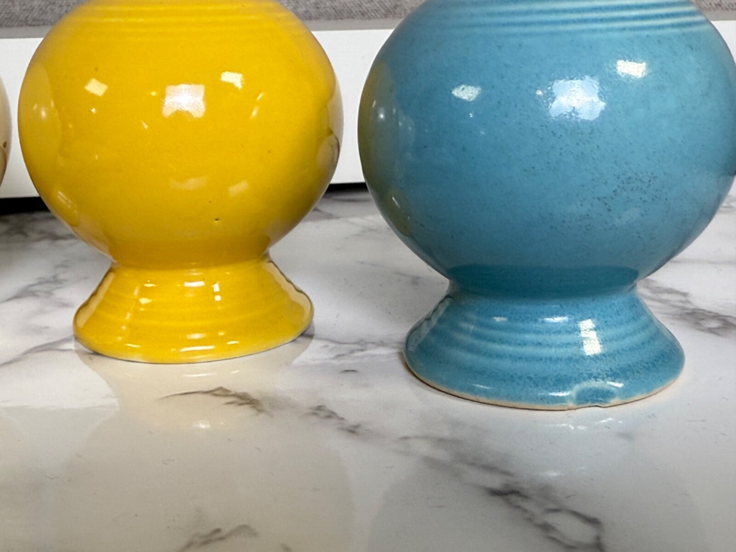 Vintage Fiesta Ware Salt & Pepper Shakers Lot of 6 - Ivory, Yellow, Rose, Blue