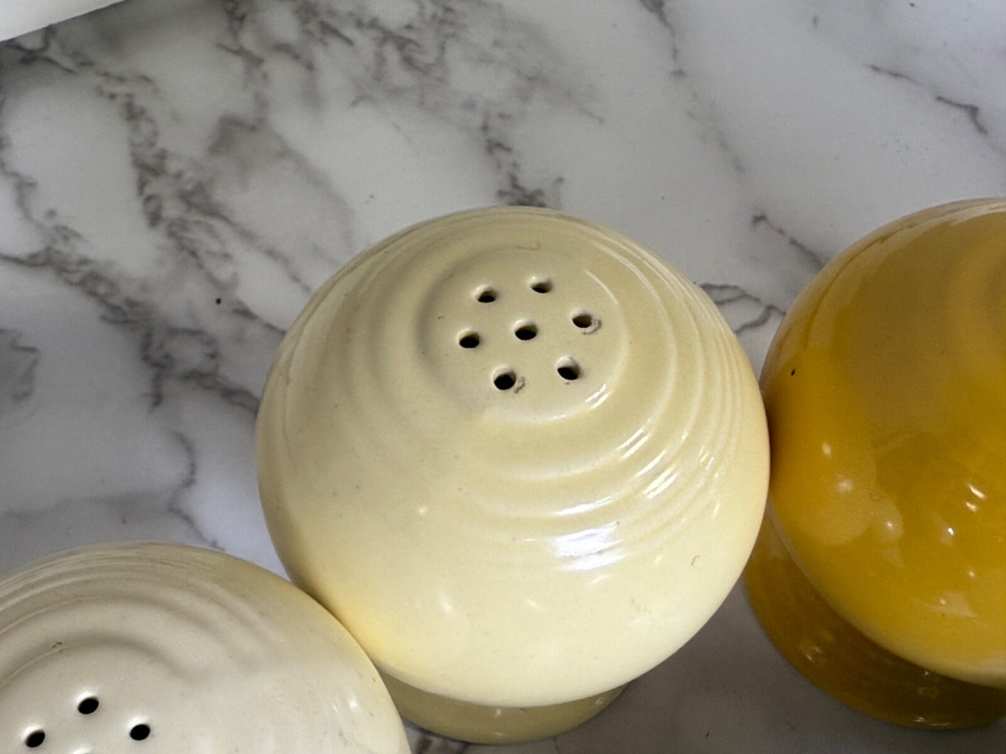 Vintage Fiesta Ware Salt & Pepper Shakers Lot of 6 - Ivory, Yellow, Rose, Blue