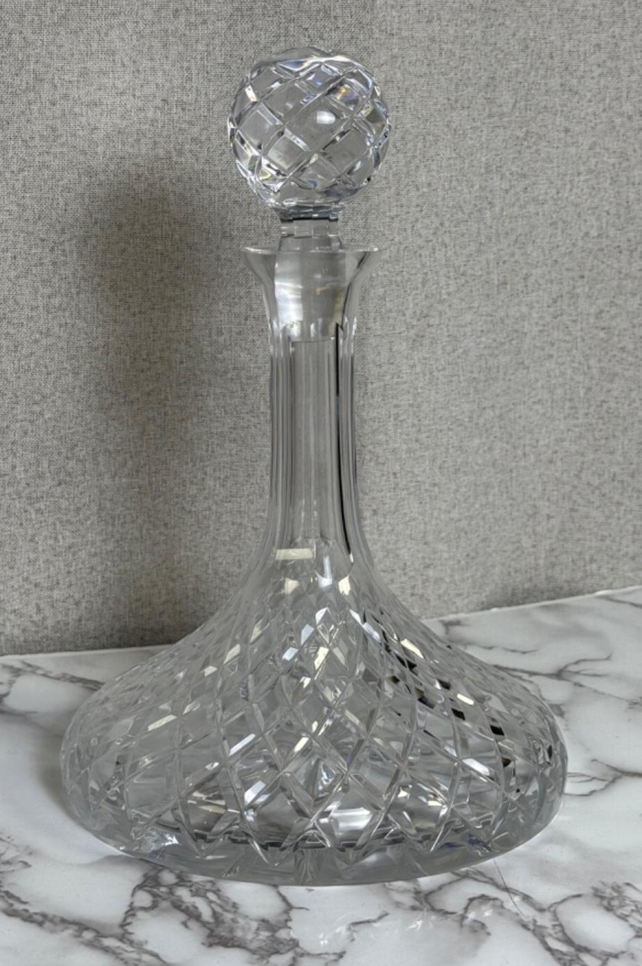 Crystal Captains Ship Liquor Decanter, Vintage, Large, Cut Crystal - SALE